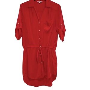 Glam red shirt dress size small